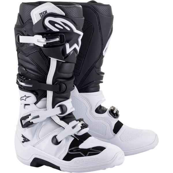 Cizme MX-Enduro Alpinestars Cizme MX Tech 7 Alb/Negru