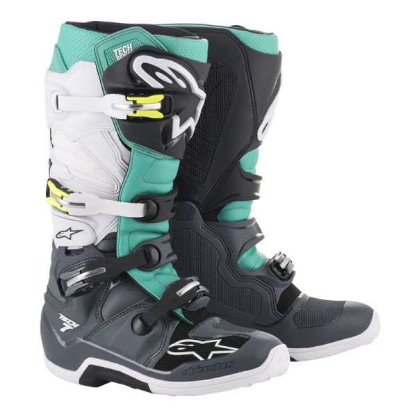 Boots MX-Enduro Alpinestars Tech 7 Gray/Teal/White 2019 Boots