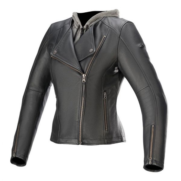  Alpinestars Lady Leather Moto Jacket Alice Black