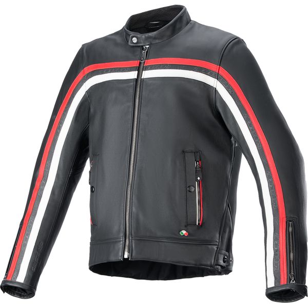 Leather Jackets Alpinestars Moto Leather Jacket Dyno Black/Red 24