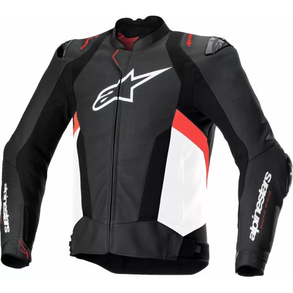 Geci Moto Piele Alpinestars Geaca Moto Piele Missile V3 Airflow Black/White/Red 25