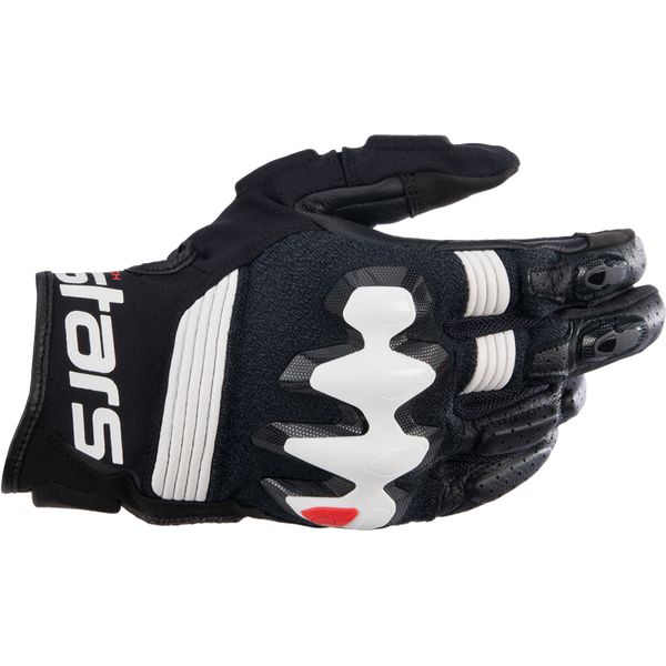  Alpinestars Leather/Textile Moto Gloves Halo Black/White 24