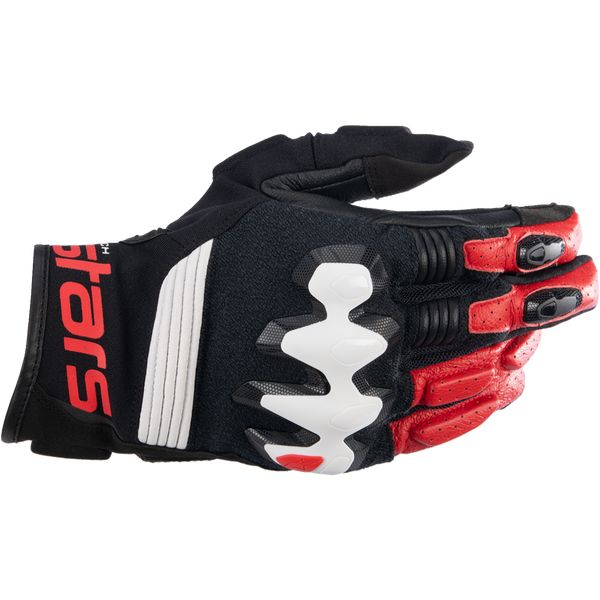 Gloves Racing Alpinestars Leather/Textile Moto Gloves Halo Black/White/Red 24