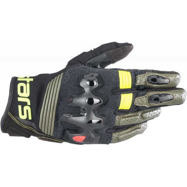 Gloves Racing Alpinestars Textile/Leather Moto Gloves Halo Black/Yellow