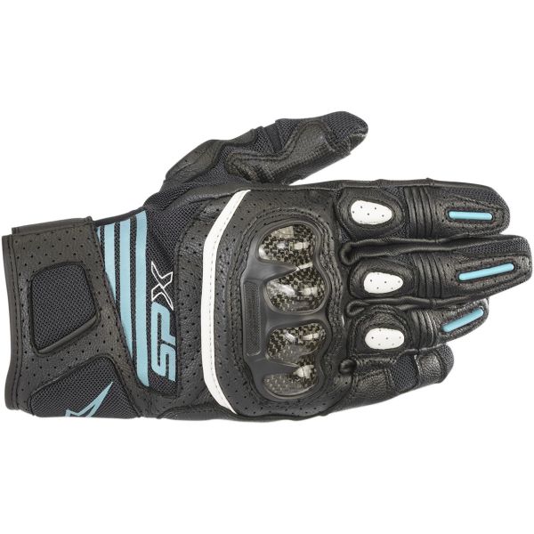  Alpinestars Stella SP X Air Carbon V2 Black/Teal Lady Leather Gloves