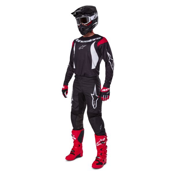 Combo MX Enduro Alpinestars-oferta Combo Tricou + Pantaloni Alpinestars Fluid Haul Black/White