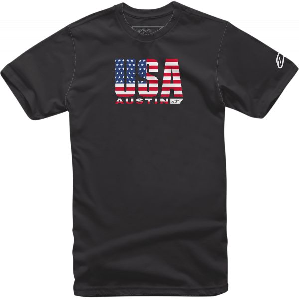Casual T-shirts/Shirts Alpinestars Tee Circuits Usa Black