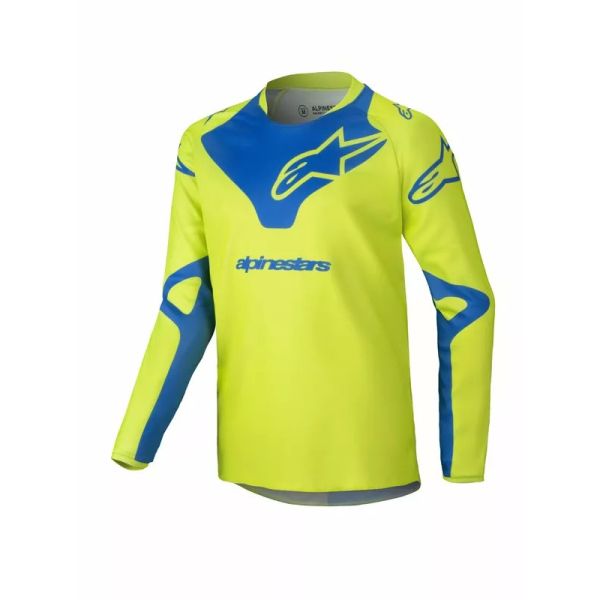 Tricouri MX-Enduro Copii Alpinestars Tricou Moto MX/Enduro Copii Racer Youth Veil Yellow/Blue 24