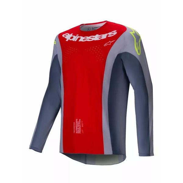 Tricouri MX-Enduro Alpinestars Tricou Moto MX/Enduro Techstar Melt Red/Grey/Yellow 24