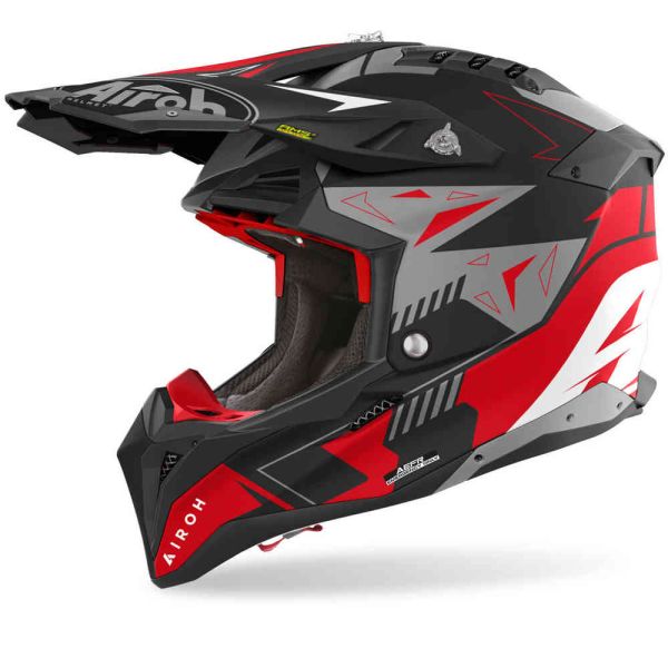  Airoh Moto MX/Enduro Helmet Aviator 3 Spin Red Matt 24