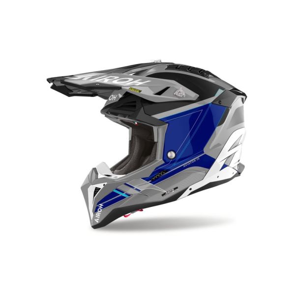 Helmets MX-Enduro Airoh Mx/Enduro Aviator 3 Saber Blue 24 Moto Helmet