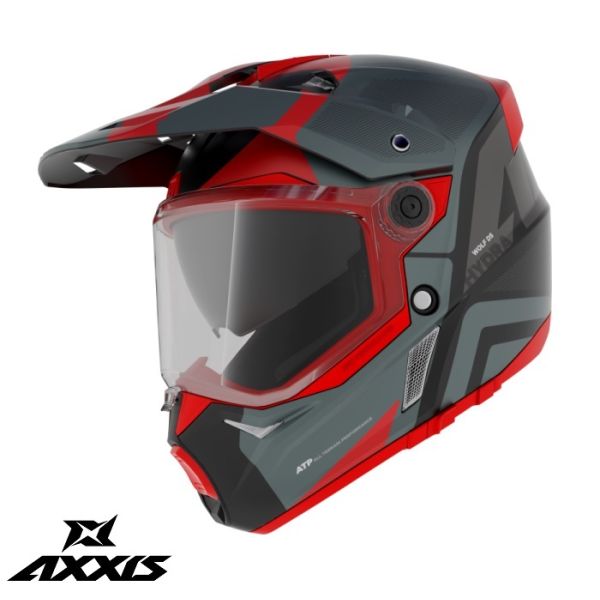Touring helmets Axxis Adventure/Touring Moto Helmet Wolf Ds Hydra B5 Matte Red 24