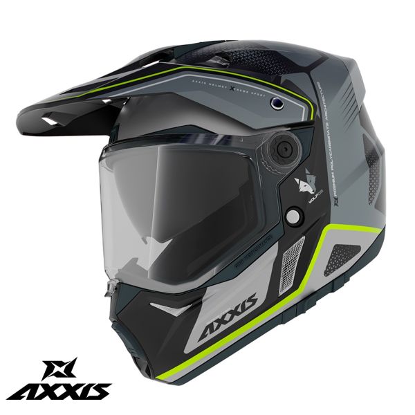  Axxis Adventure/Touring Moto Helmet Wolf Ds Roadrunner B2 Glossy Grey 24