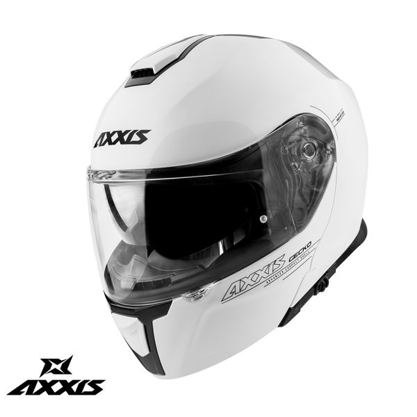  Axxis Casca Moto Flip-Up Gecko Sv A0 Glossy White 24