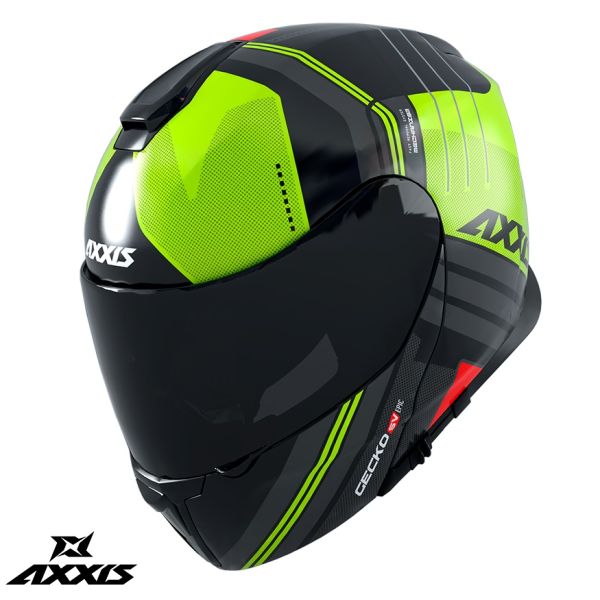 Axxis Casca Moto Flip-Up Gecko Sv Epic B3 Glossy Fluo Yellow 24