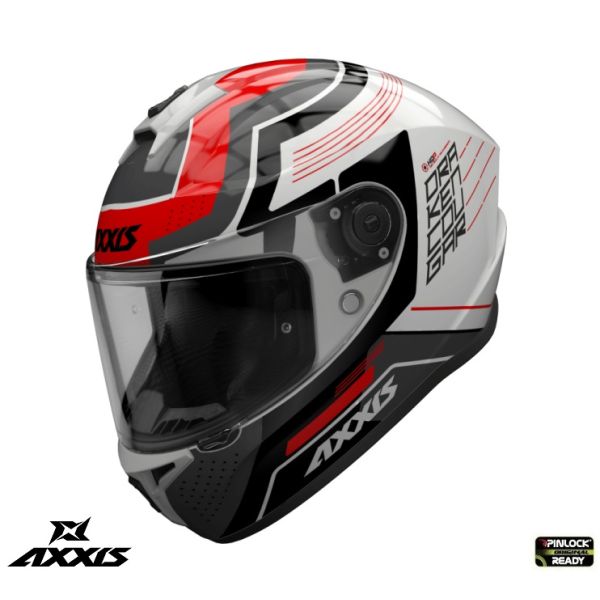 Full face helmets Axxis Full-Face Moto Helmet Draken S Cougar A5 Glossy Red 24