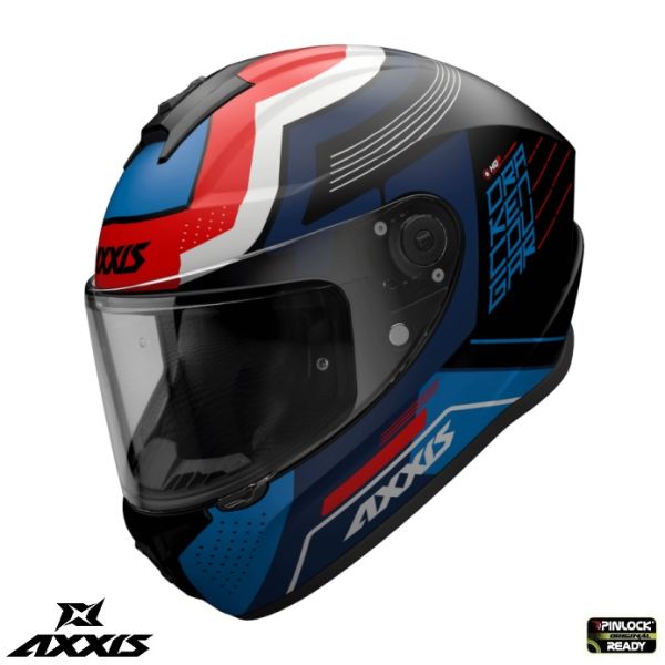 Full face helmets Axxis Full-Face Moto Helmet Draken S Cougar B7 Matt Blue 24