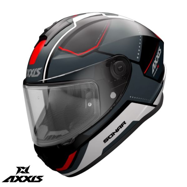 Full face helmets Axxis Moto Full-Face Helmet Draken S Sonar B15 Red Matt 24