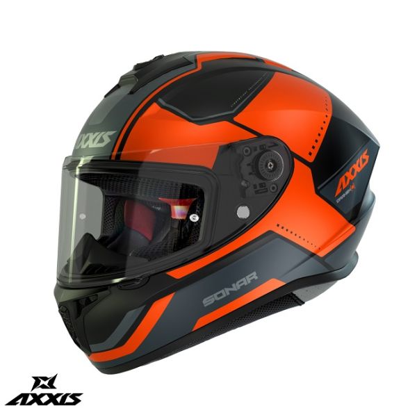 Full face helmets Axxis Full-Face Moto Helmet Draken S Sonar B3 Matt Orange 24