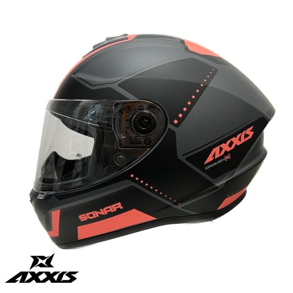 Full face helmets Axxis Full-Face Moto Helmet Draken S Sonar B5 Matt Red 24