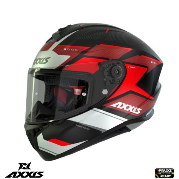 Full face helmets Axxis Moto Full-Face Helmet Draken S Sunray B5 Red Fluo Glossy 24