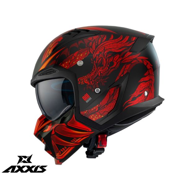  Axxis Casca Moto Open-Face/Jet Hunter Sv Oni B5 Matt Red 24