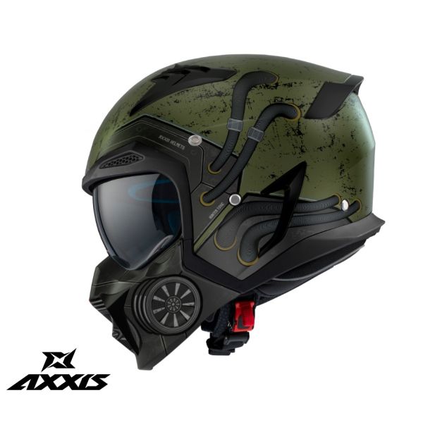 Jet helmets Axxis Open-Face/Jet Moto Helmet Hunter Sv Toxic C6 Matt Green 24