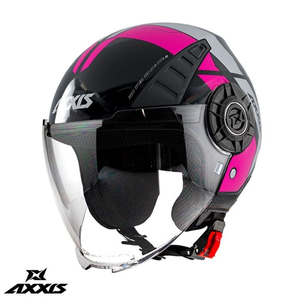  Axxis Casca Moto Open-Face/Jet Metro Cool B8 Glossy Fluo Pink 24
