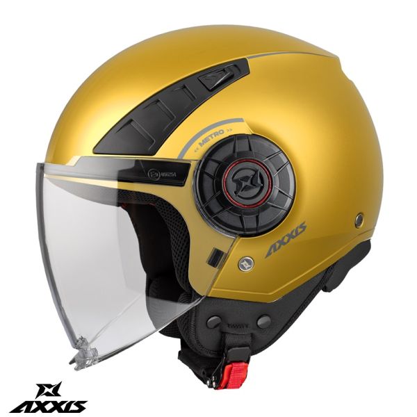 Jet helmets Axxis Moto Open-Face/Jet Helmet Metro S A3 Yellow Matt 24