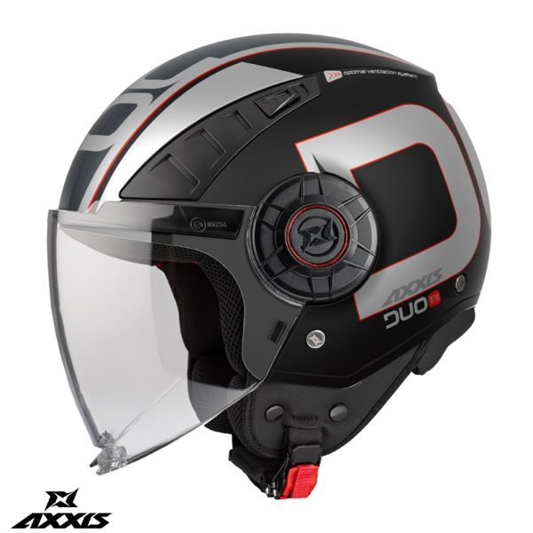 Jet helmets Axxis Moto Open-Face/Jet Helmet Metro S Duo B1 Black Glossy 24
