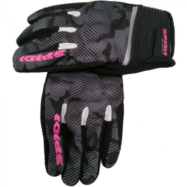  Spidi Textille Dama Flash CE Black Camouflage Pink 2022 Moto Gloves