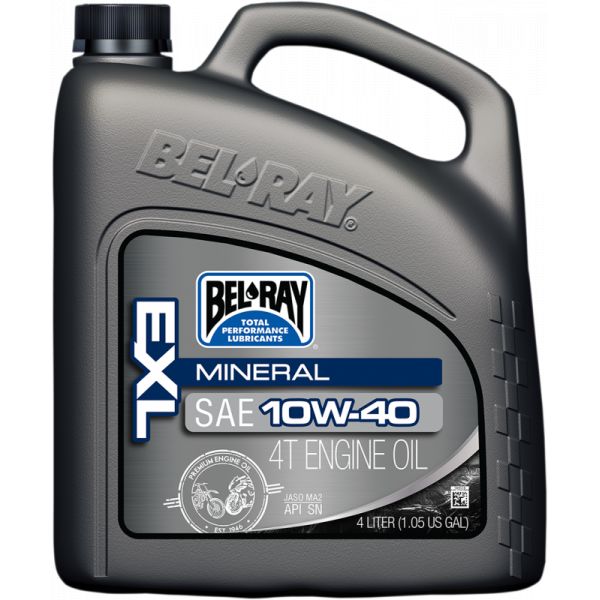 4 stokes engine oil Bel Ray Exl Mineral 4t Engine Oil 10w40 4 Liter - 99090-b4lw