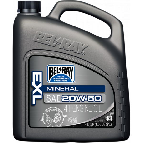 4 stokes engine oil Bel Ray Exl Mineral 4t Engine Oil 20w50 4 Liter - 99100-b4lw