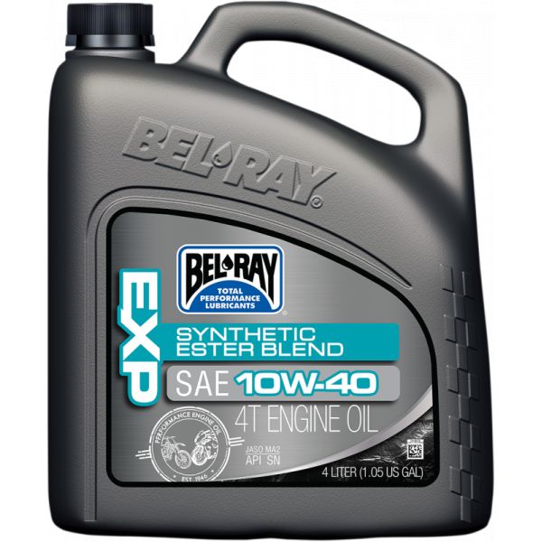 4 stokes engine oil Bel Ray Exp Synthetic Ester Blend 4t Engine Oil 10w40 4 Liter - 99120-b4lw