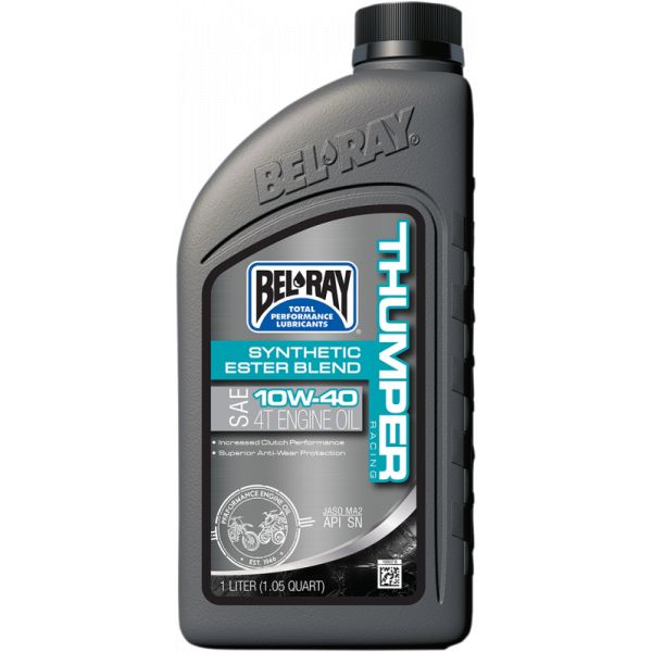 4 stokes engine oil Bel Ray Thumper Racing Synthetic Ester Blend 4t Engine Oil 10w40 1 Liter - 99520-b1lw