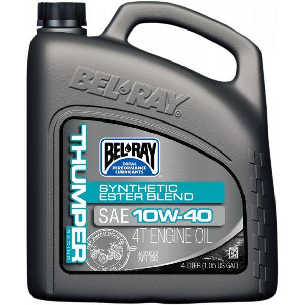 4 stokes engine oil Bel Ray Thumper Racing Synthetic Ester Blend 4t Engine Oil 10w40 4 Liter - 99520-b4lw