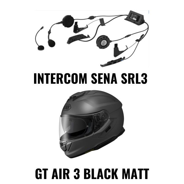 Casti Moto Integrale SHOEI Combo Casca GT AIR 3 Deep Grey Matt + Intercom Sena SRL3