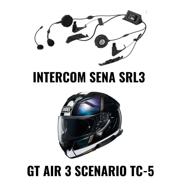 Casti Moto Integrale SHOEI Combo Casca GT AIR 3 Scenario TC-5 + Intercom Sena SRL3