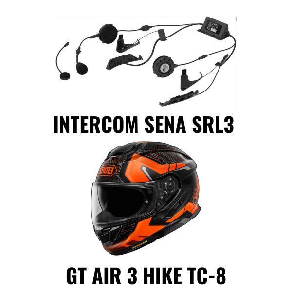 Casti Moto Integrale SHOEI Combo Casca GT AIR 3 Hike TC-8 + Intercom Sena SRL3