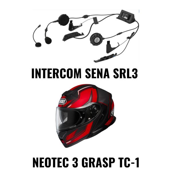 Casti Moto Flip-up (Modulabile) SHOEI Combo Casca NEOTEC 3 GRASP TC-1 + Intercom Sena SRL3
