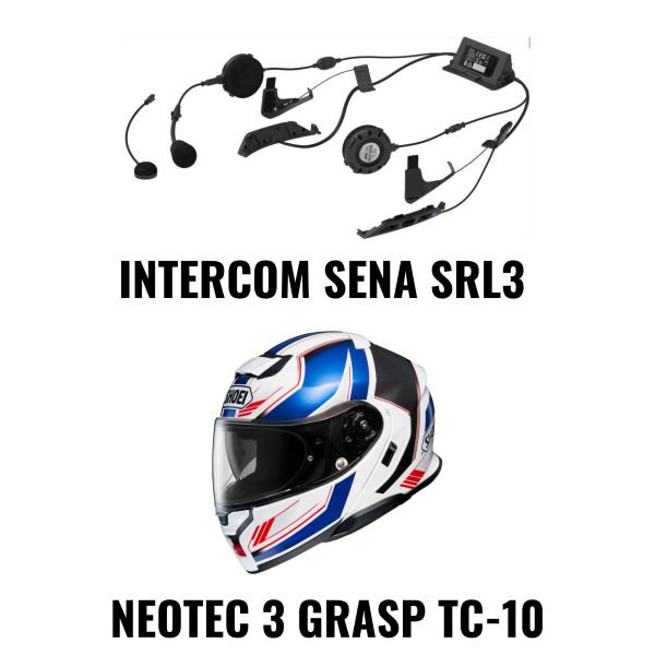 Casti Moto Flip-up (Modulabile) SHOEI Combo Casca NEOTEC GRASP TC-10 + Intercom Sena SRL3