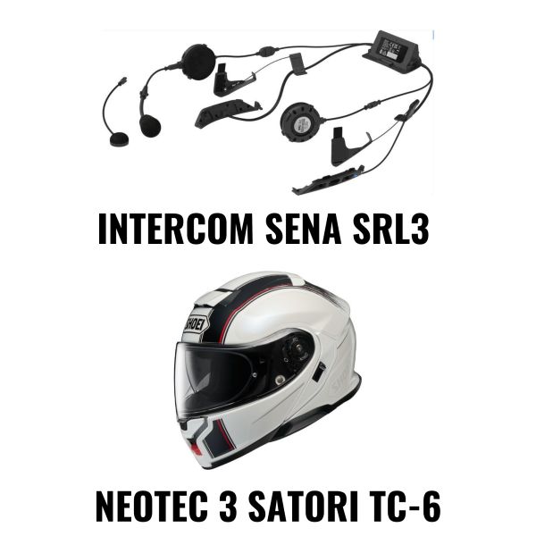 Casti Moto Flip-up (Modulabile) SHOEI Combo Casca NEOTEC 3 SATORI TC-5 + Intercom Sena SRL3