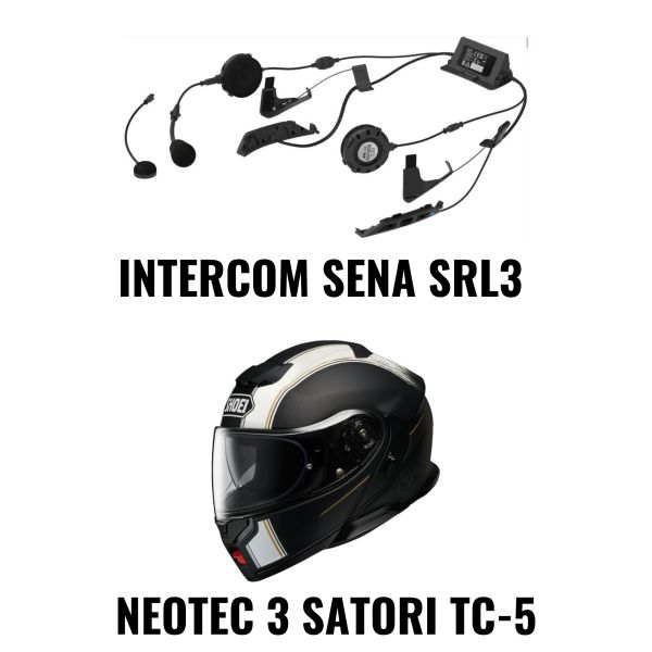 Casti Moto Flip-up (Modulabile) SHOEI Combo Casca NEOTEC 3 SATORI TC-6 + Intercom Sena SRL3