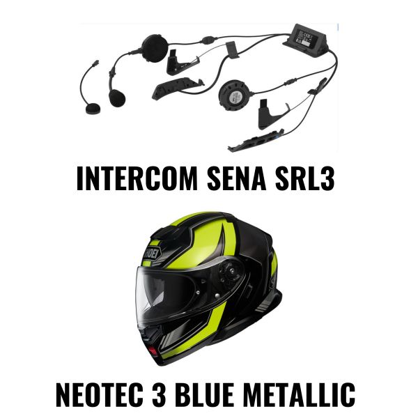 Casti Moto Flip-up (Modulabile) SHOEI Combo Casca NEOTEC 3 GRASP TC-3 + Intercom Sena SRL3