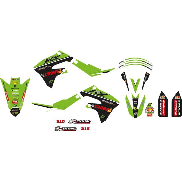 Graphics Blackbird Graphic Kit Seat Cover Included Replica Team Kawasaki KX 450 F/KX 250 X