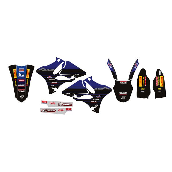 Graphics Blackbird Graphic Kit Replica Factory Team Yamaha Seat Cover Included Yamaha YZ 125/YZ 250