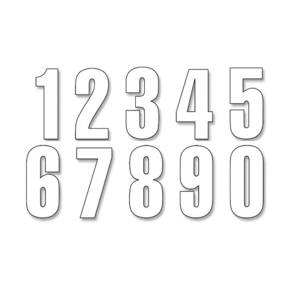 Graphics Blackbird Three Series Number #0-9 Set Adhesive White 5047/10/0-9