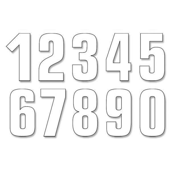  Blackbird Numar Concurs Cifra 0-9 Set Adhesive White 5048/10/0-9