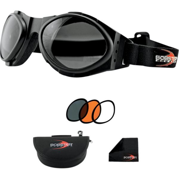 Goggles chopper Bobster BUGEYE II EXTREME SPORT GOGGLES BLACK LENSES INTERCHANGEABLE