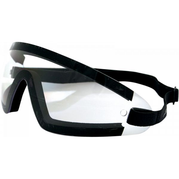 Goggles chopper Bobster Wrap Around Wide Vision Goggles Black Lenses Clear Bw201c